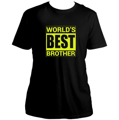 Black World’s Best Brother Unisex T-Shirt by Garrari with contrast World’s Best Brother typography print