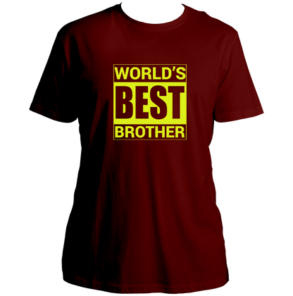 Maroon World’s Best Brother Unisex T-Shirt by Garrari with bold statement typography print