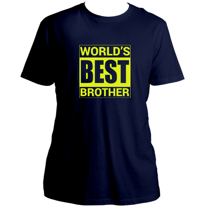 Navy Blue World’s Best Brother Unisex T-Shirt by Garrari with bold brother quote graphic