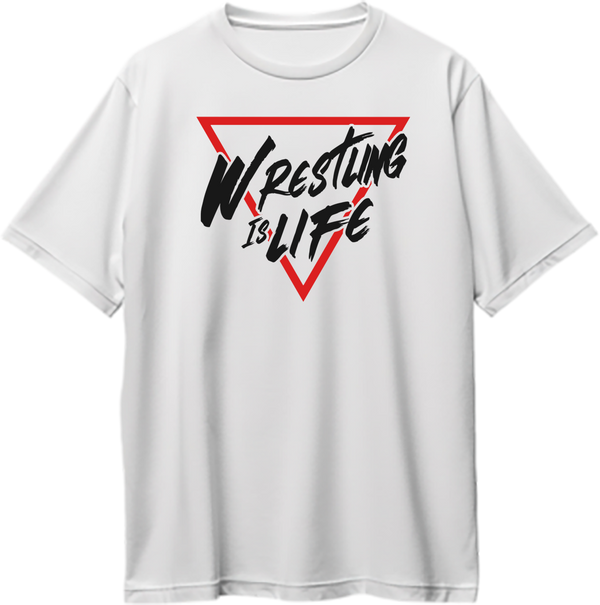 White Wrestling Is Life Oversized T-Shirt by Garrari for wrestlers and wrestling fans