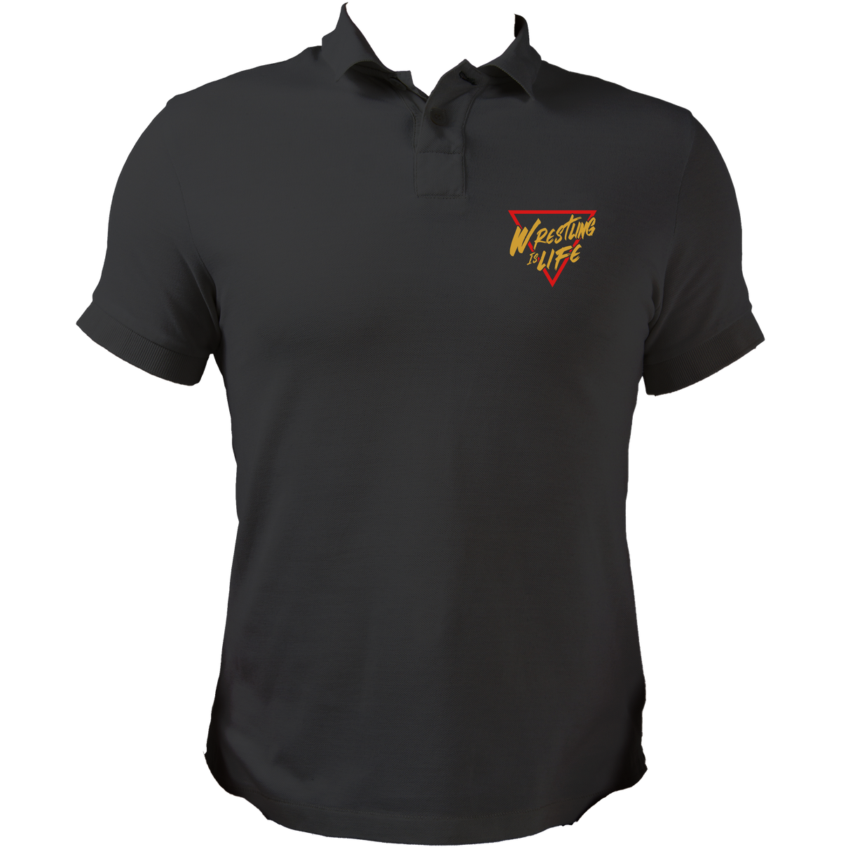 Black Wrestling Is Life Polo T-Shirt by Garrari for wrestlers and wrestling fans