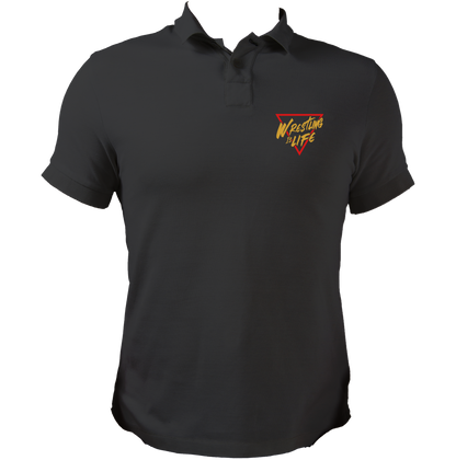 Black Wrestling Is Life Polo T-Shirt by Garrari for wrestlers and wrestling fans