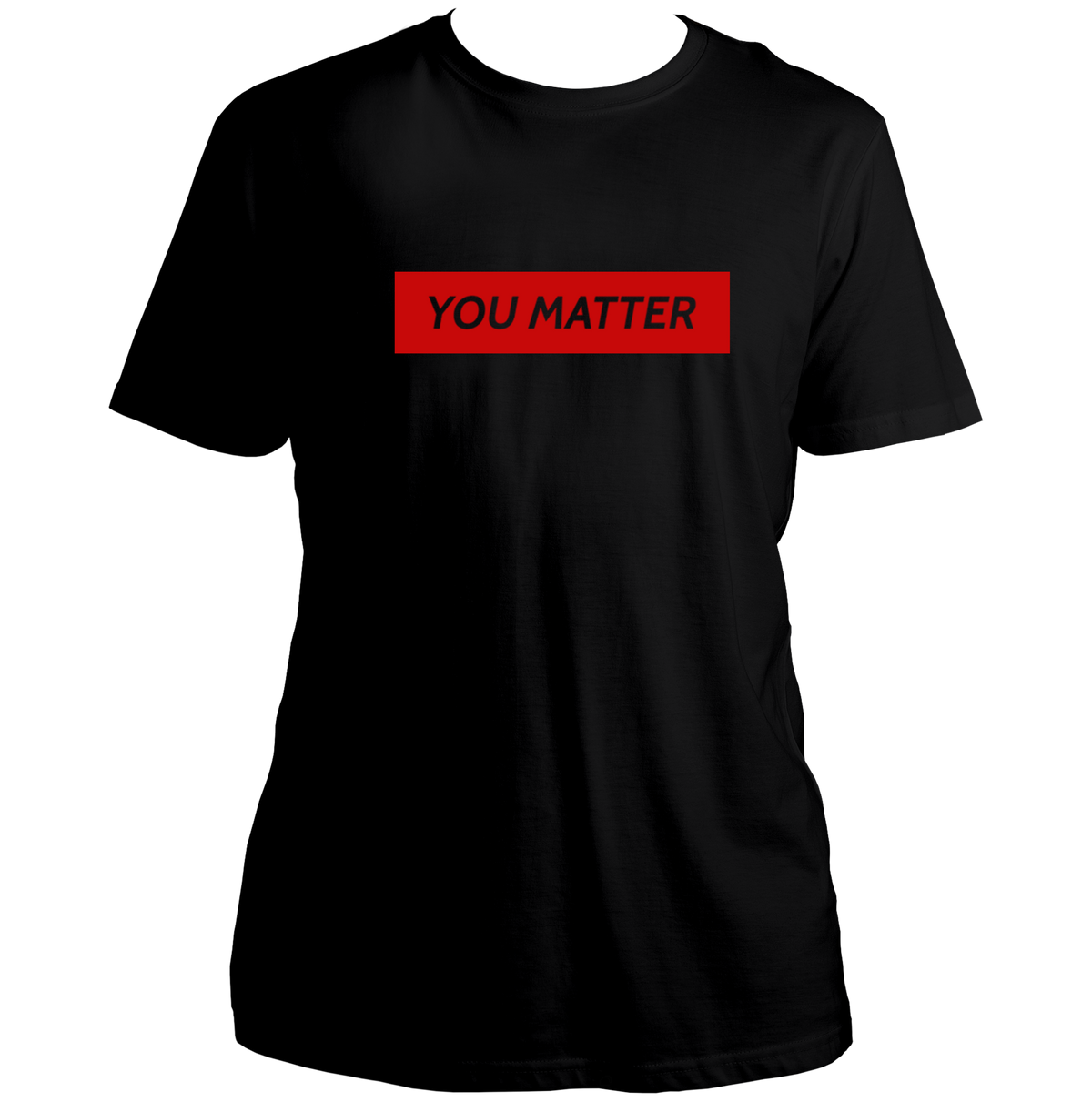 Black You Matter Unisex T-Shirt by Garrari with red statement typography print
