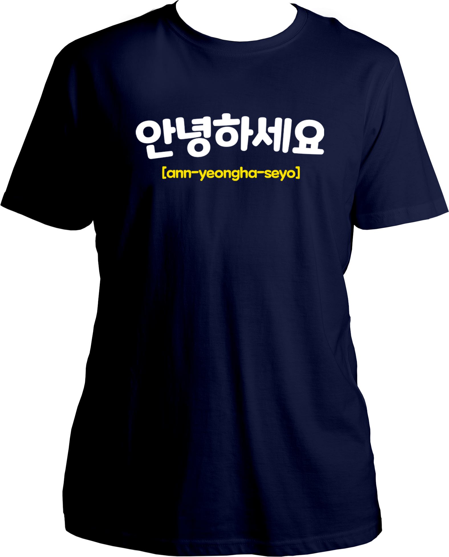 "Get your K-pop on in style with our "Annyeonghaseyo" tee! Say hello in Korean while showing off your love for Korean culture and music. Perfect for any kpop fan, this unisex t-shirt is truly fabulous. (Korean language not required, but a love for all things Korean is a must!)