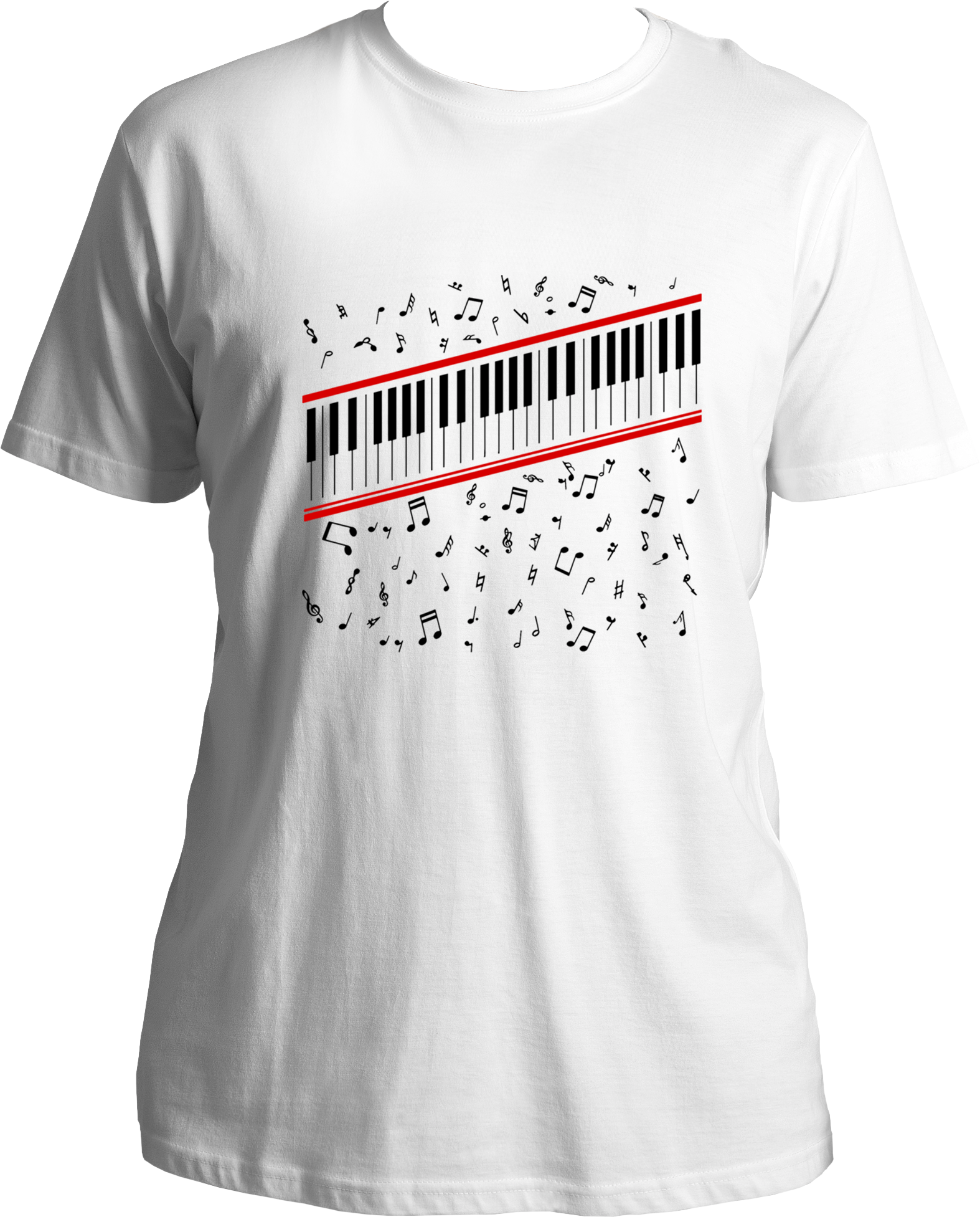 piano keys music notes white t shirt minimal music graphic tee