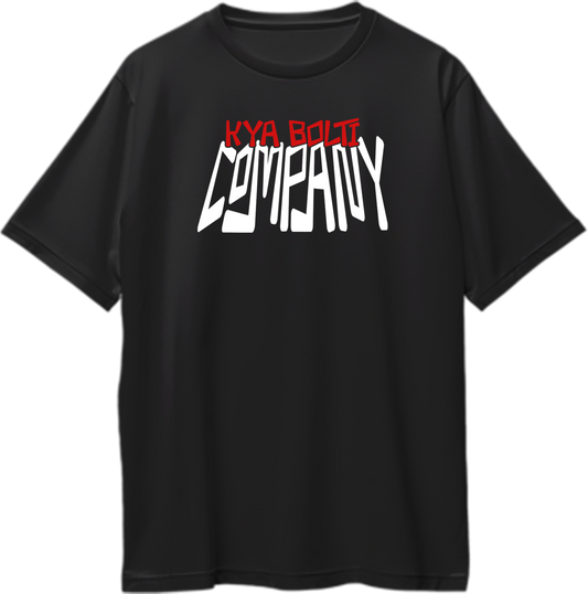 Front view of Kya Bolti Company Oversized Unisex T-Shirt featuring bold Emiway Bantai-inspired design.