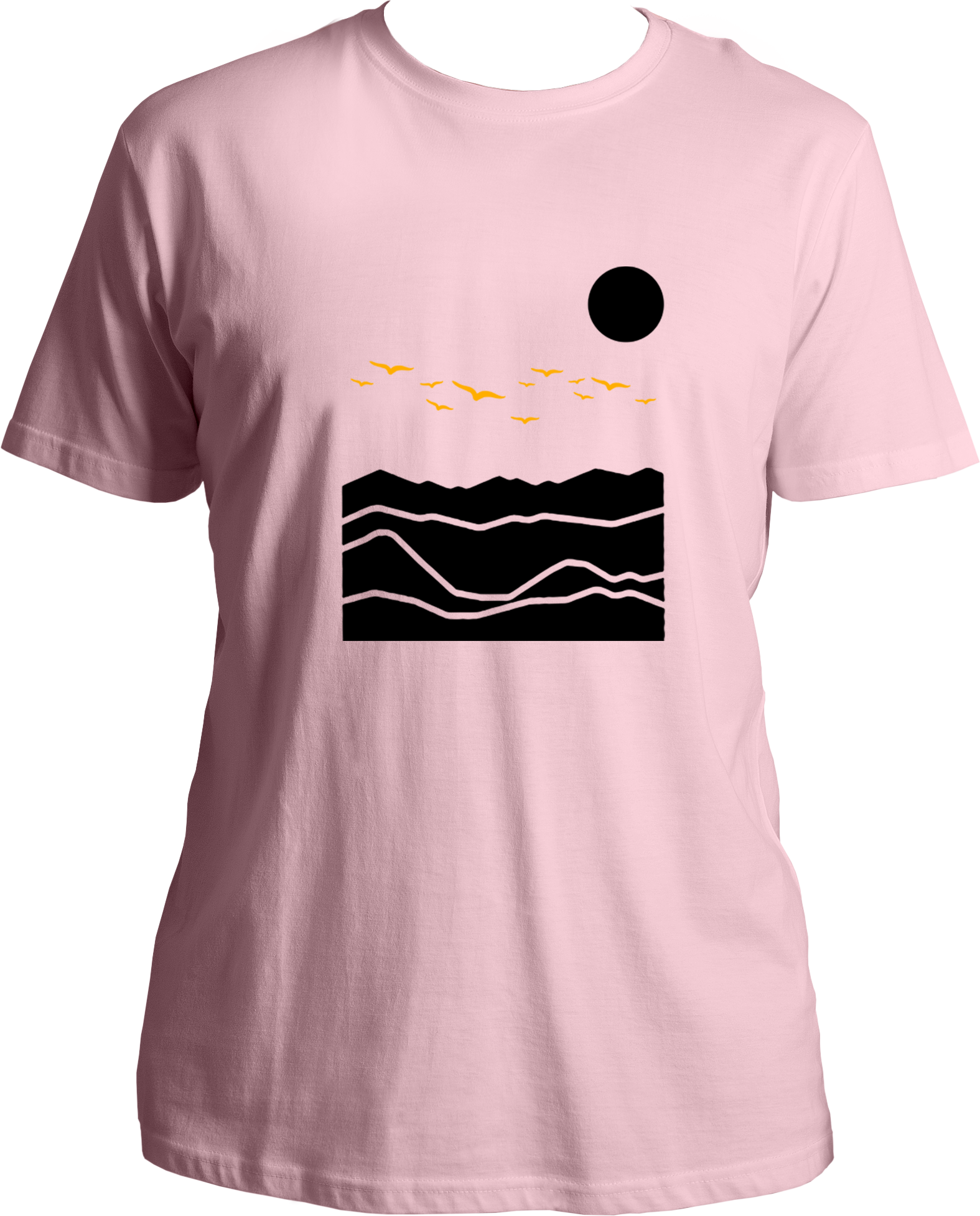 mountain birds unisex baby pink t shirt travel nature mountain design