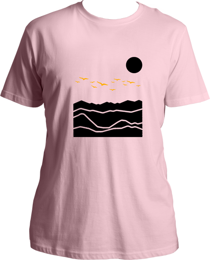mountain birds unisex baby pink t shirt travel nature mountain design