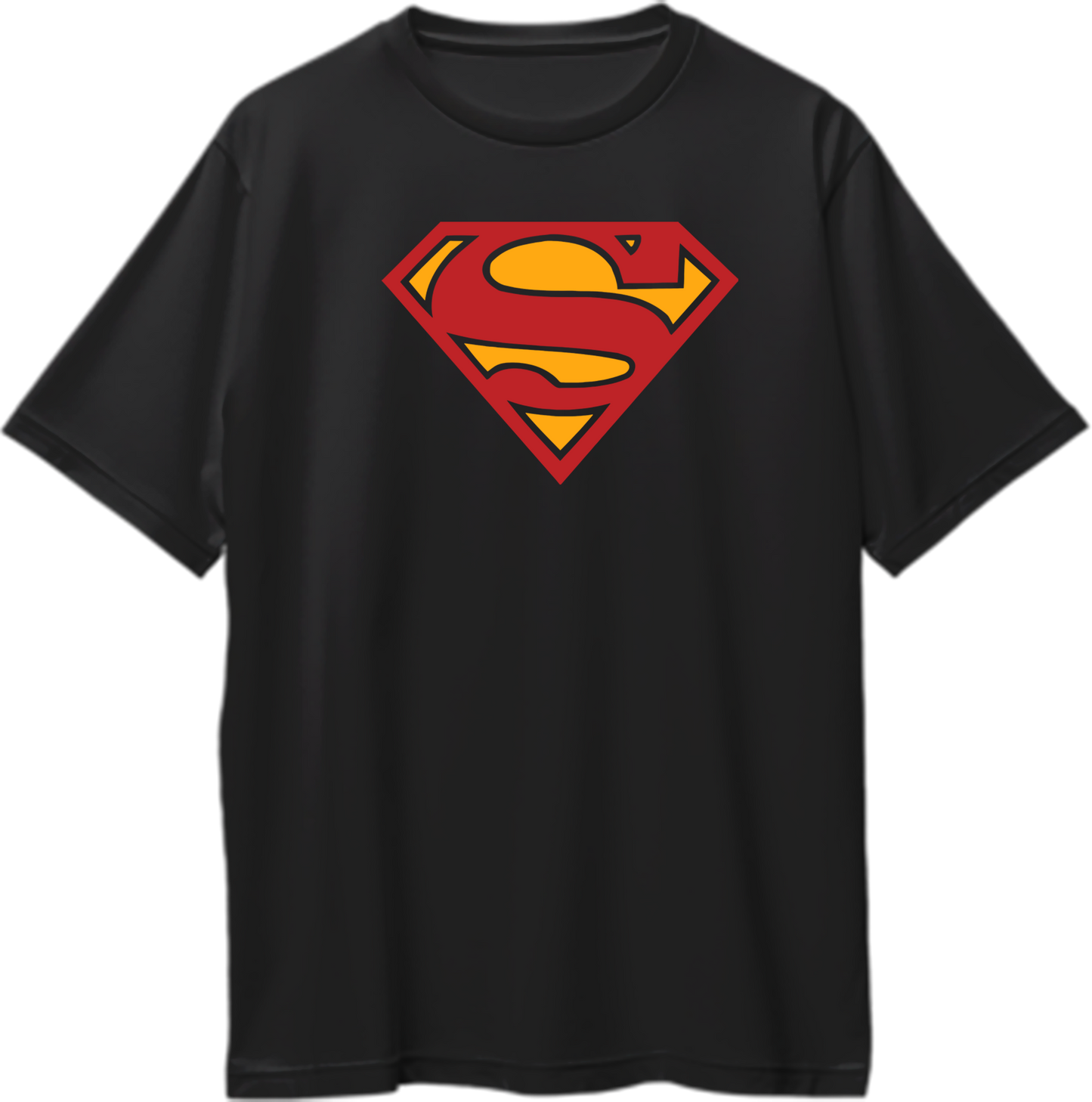  "Oversized unisex t-shirt featuring a large 'S' logo representing a powerful superhero, pop culture-inspired apparel for fans."