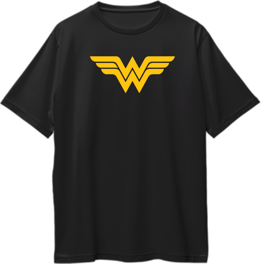 Oversized unisex t-shirt featuring a bold 'W' logo symbolizing strength, courage, and a legendary warrior.