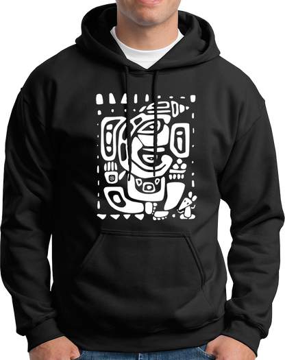 Vighnaharta Ganpati black unisex hoodie with abstract Ganesha artwork by Garrari