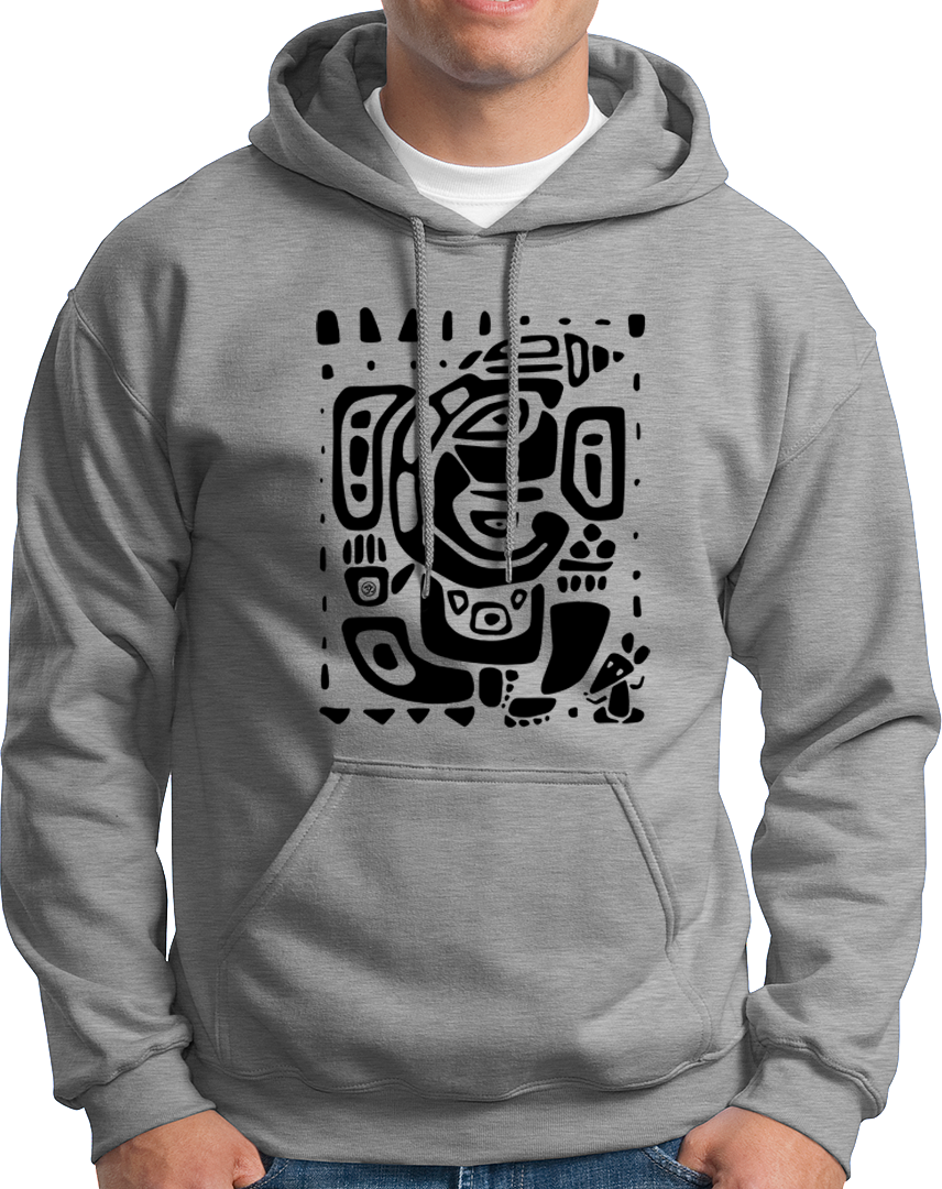 Vighnaharta Ganpati grey unisex hoodie with abstract Ganesha artwork by Garrari