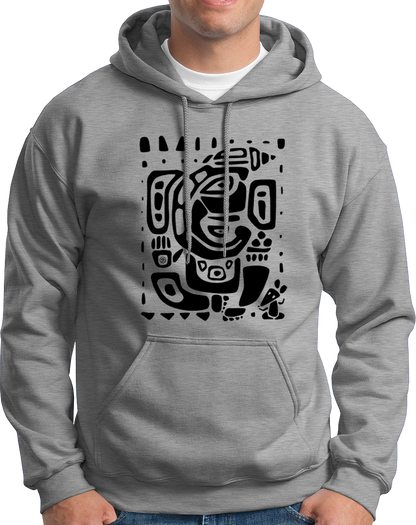 Vighnaharta Ganpati grey unisex hoodie with abstract Ganesha artwork by Garrari