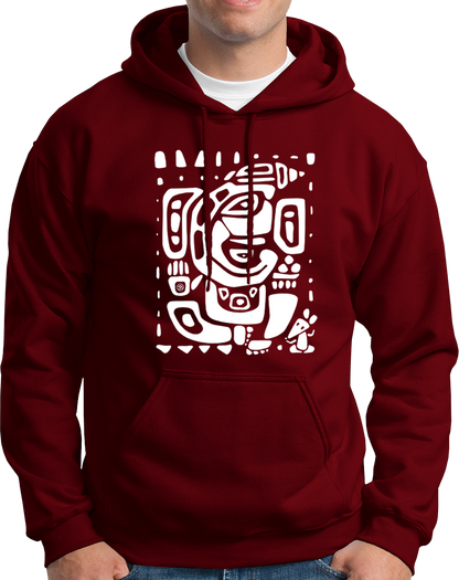 Vighnaharta Ganpati maroon unisex hoodie with abstract Ganesha artwork by Garrari