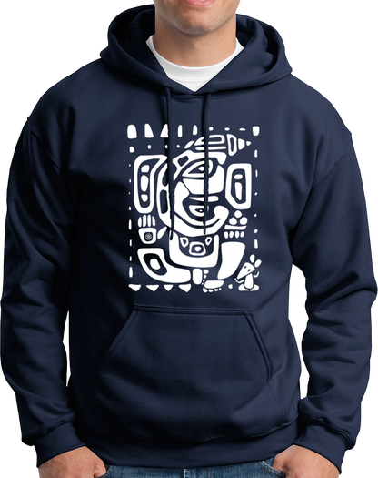 Vighnaharta Ganpati navy blue unisex hoodie with abstract Ganesha artwork by Garrari