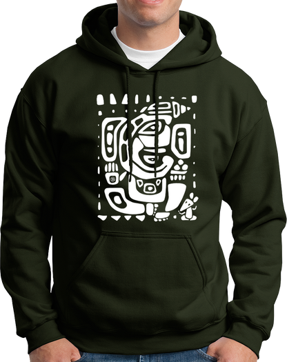 Vighnaharta Ganpati olive green unisex hoodie with abstract Ganesha artwork by Garrari