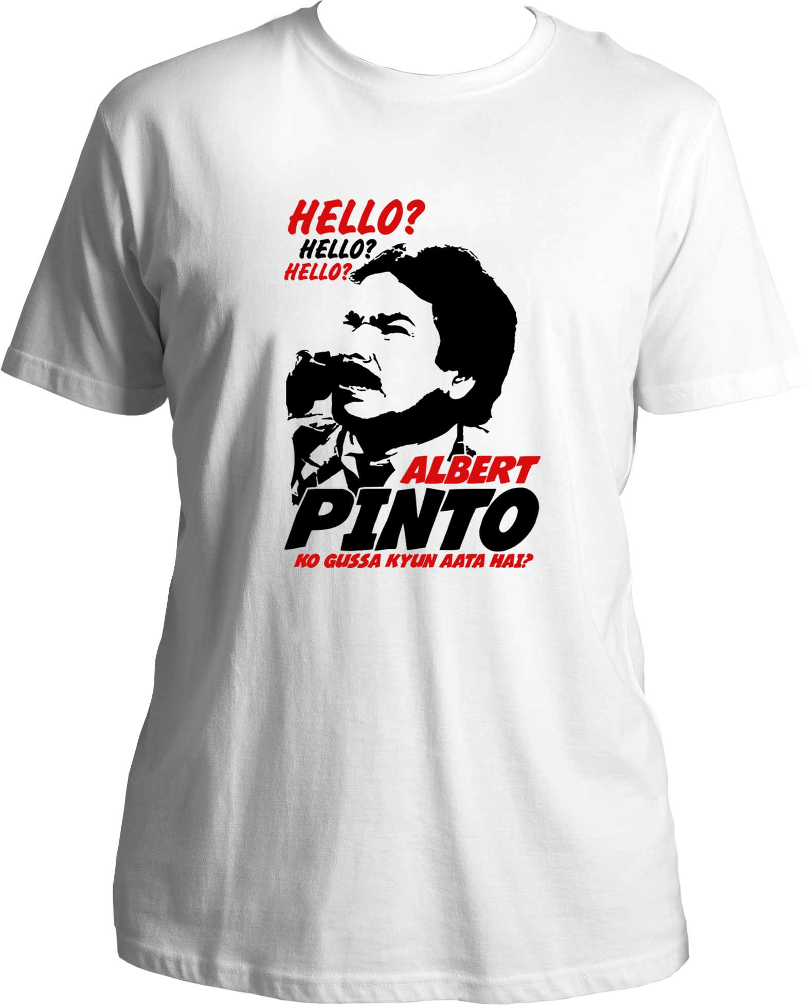Introducing Albert Pinto's unisex t-shirt: made with pure cotton and featuring Satish Kaushi's legendary dialogue, it's perfect for fans of the veteran actor! Show your love and have some fun. The lightweight cotton blend fabric is easy to wear and breathe, allowing for all-day comfort. Plus, the unique design is sure to spark conversations among your friends and family.