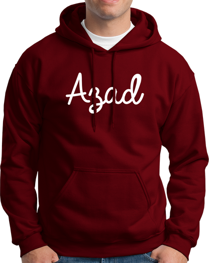 Maroon Azad Unisex Hoodie with Hindi-inspired patriotic typography by Garrari