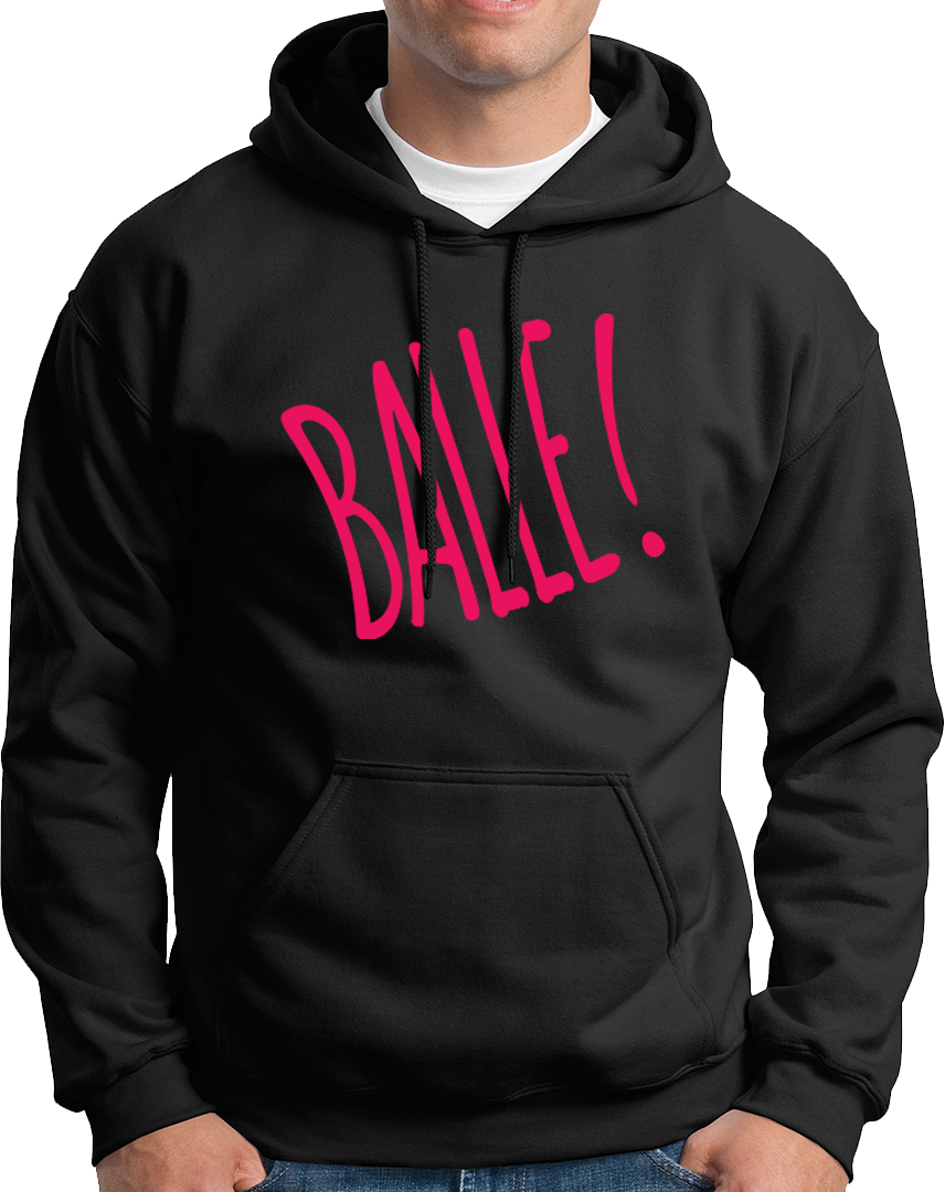 Black Balle Punjabi Unisex Hoodie with bold Punjabi statement print by Garrari