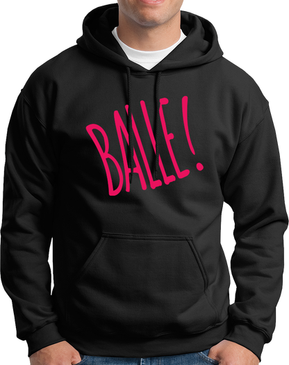 Black Balle Punjabi Unisex Hoodie with bold Punjabi statement print by Garrari
