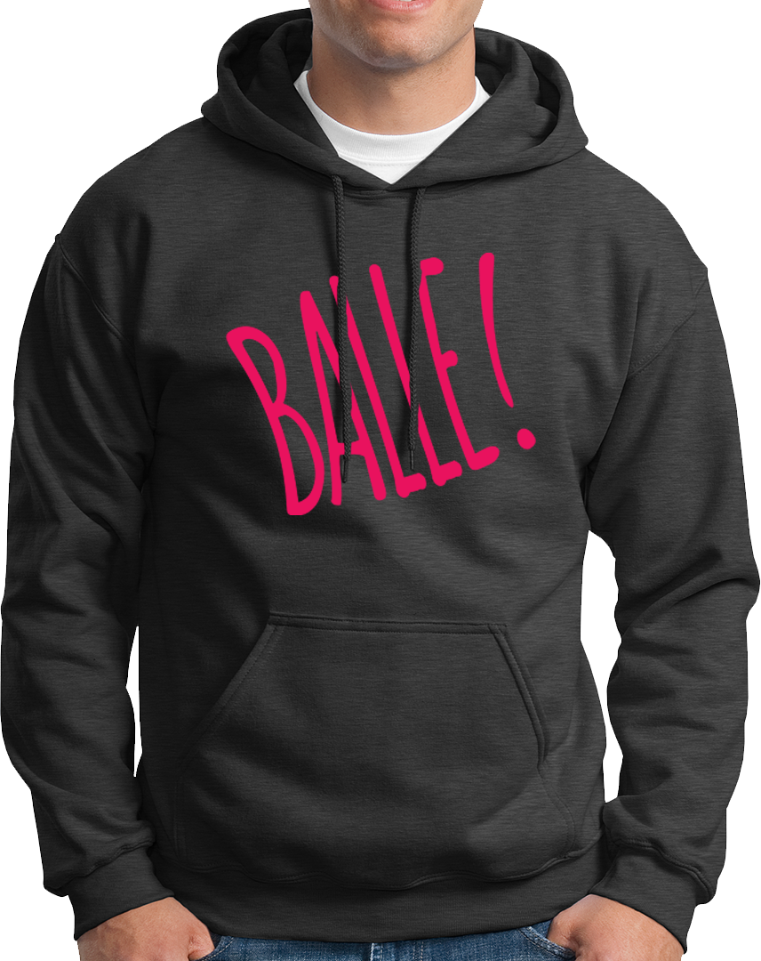 Dark Grey Balle Punjabi Unisex Hoodie with Balle typography artwork by Garrari