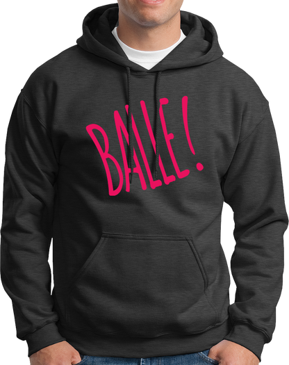 Dark Grey Balle Punjabi Unisex Hoodie with Balle typography artwork by Garrari