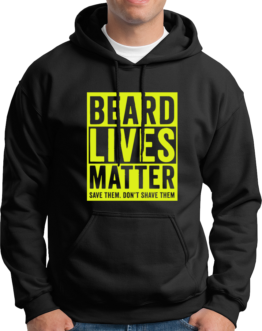 Black Beard Lives Matter Unisex Hoodie with bold beard lover statement print by Garrari