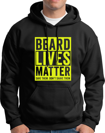Black Beard Lives Matter Unisex Hoodie with bold beard lover statement print by Garrari