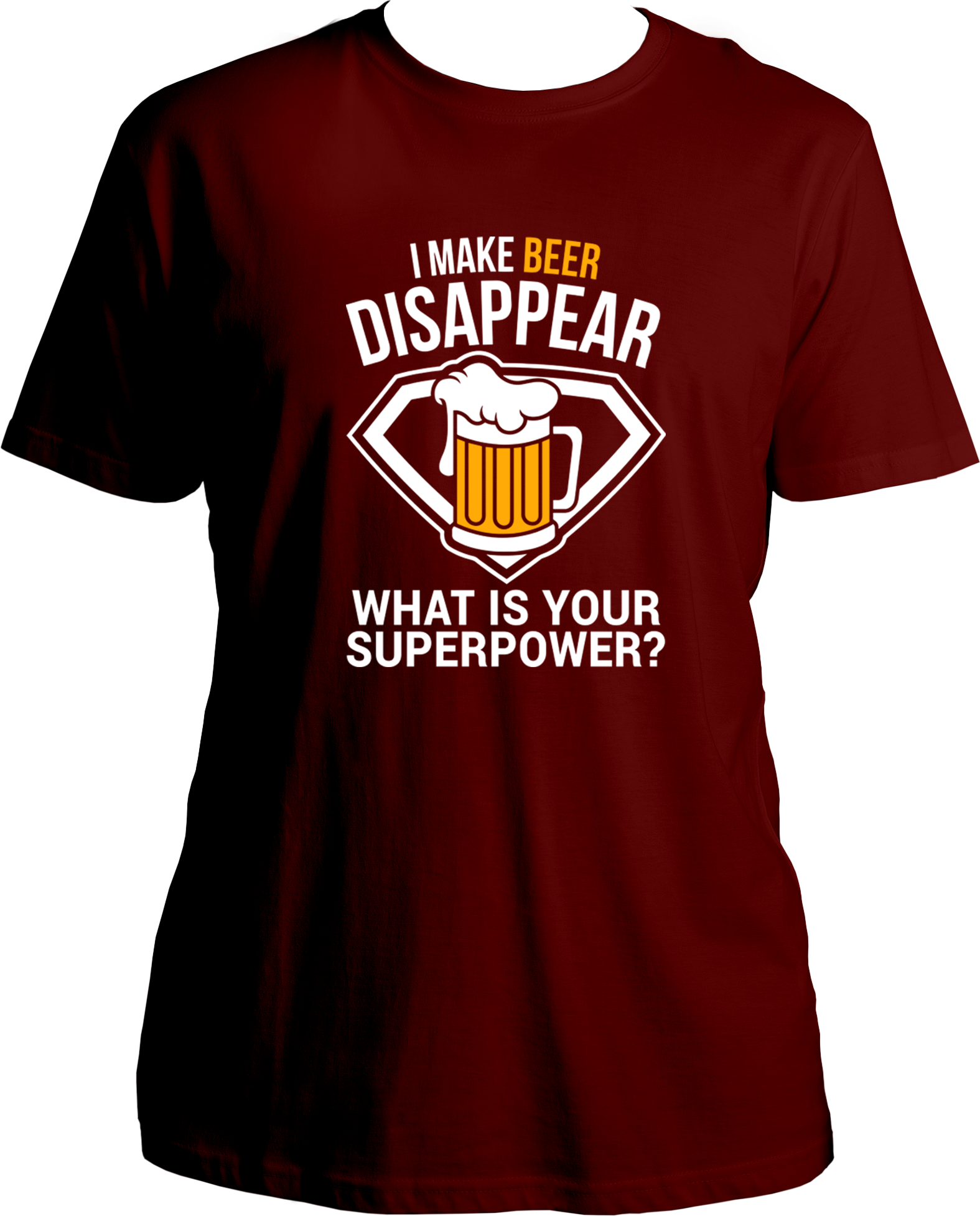 Beer Power Unisex Round Neck T Shirt. T-Shirts for all the beer lovers.