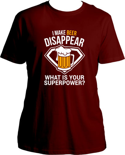 Beer Power Unisex Round Neck T Shirt. T-Shirts for all the beer lovers.