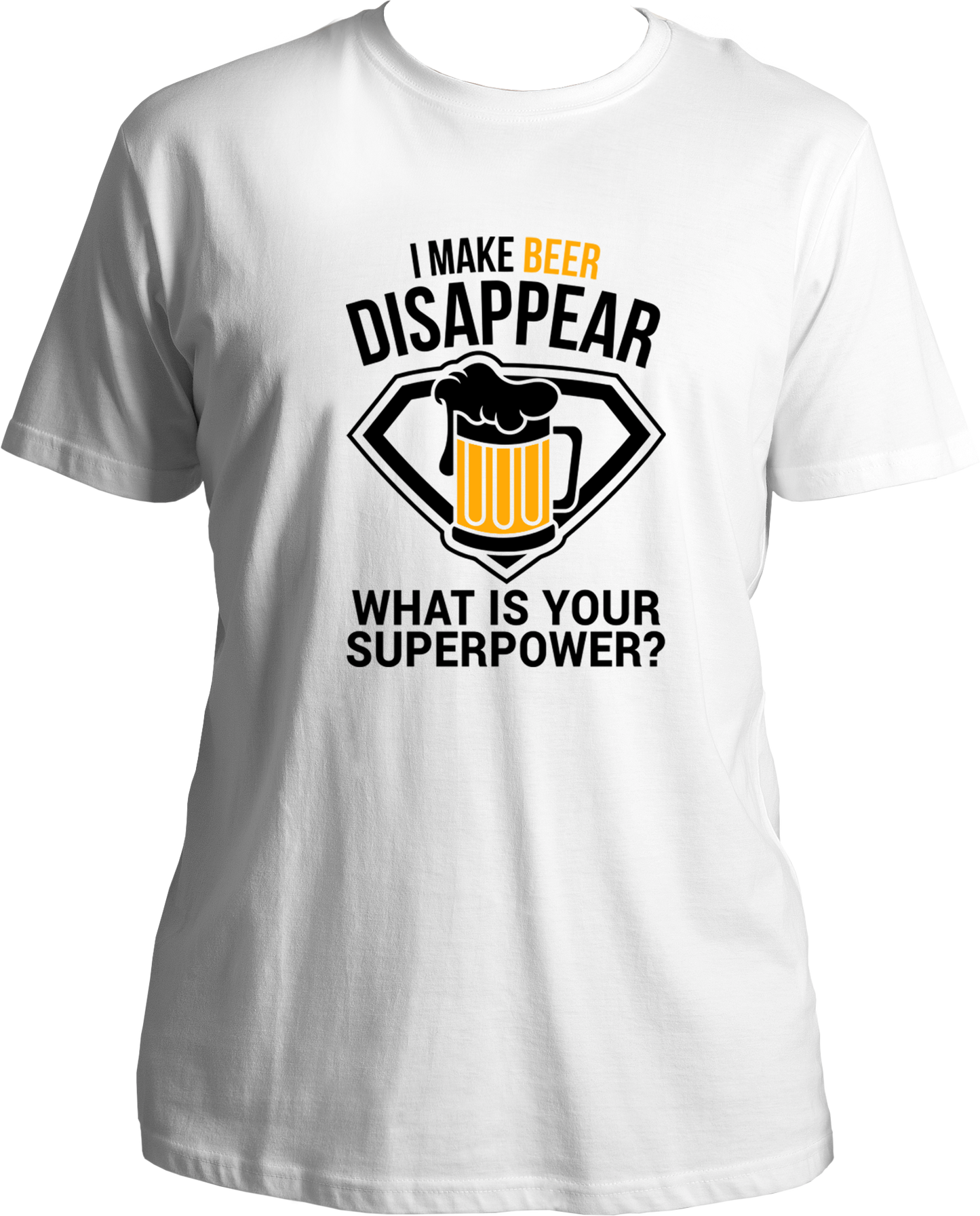 Beer Power Unisex Round Neck T Shirt. T-Shirts for all the beer lovers.