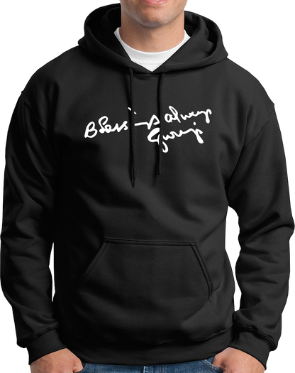 Blessings Always Guruji black hoodie with devotional graphic by Garrari