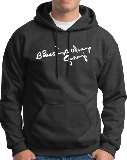 Blessings Always Guruji dark grey hoodie with devotional graphic by Garrari