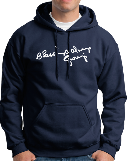 Blessings Always Guruji navy blue hoodie with devotional graphic by Garrari