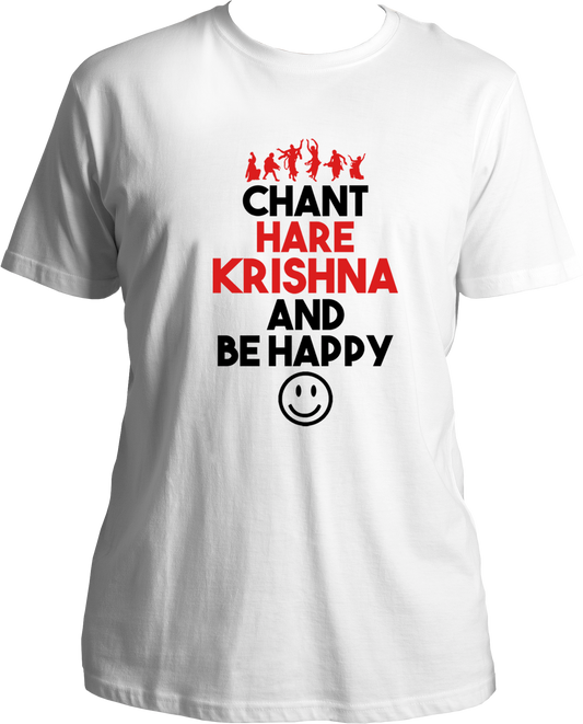Always remember krishna and be happy. Wear this wonderful and amazing white t-shirt if you love Krishna. Radhe Radhe!
