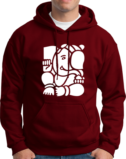 Ganpati maroon unisex hoodie with Lord Ganesha devotional graphic by Garrari