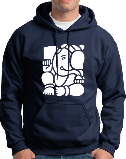 Ganpati navy blue unisex hoodie with Lord Ganesha devotional graphic by Garrari