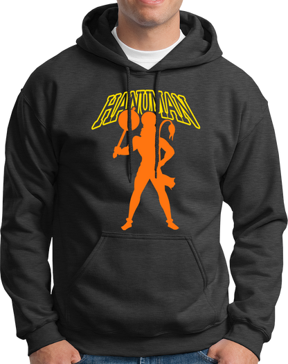 Dark Grey Hanuman Ji unisex hoodie with Hanuman devotional design by Garrari