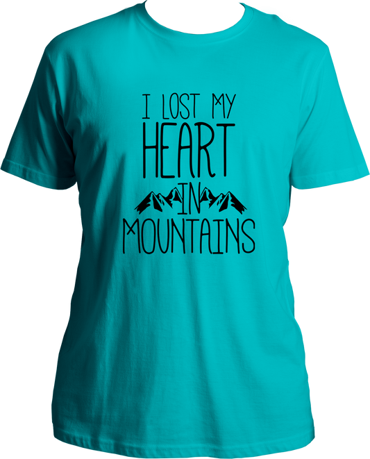 I Lost My Heart in Mountains Unisex Round Neck Cotton T-Shirt from Garrari. 