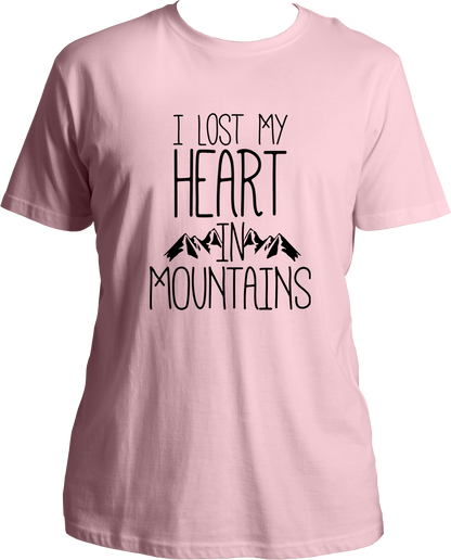 I Lost My Heart in Mountains Unisex Round Neck Cotton T-Shirt from Garrari. 