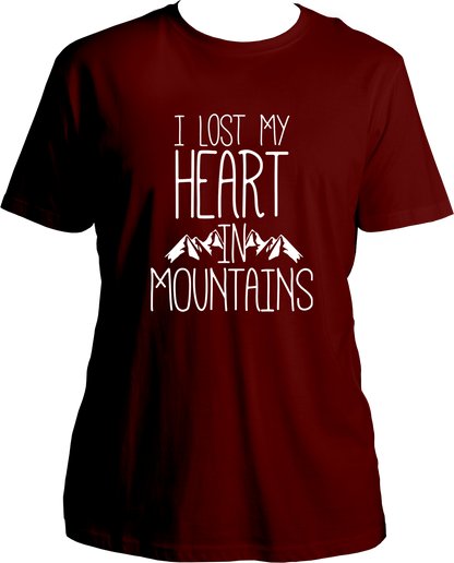 I Lost My Heart in Mountains Unisex Round Neck Cotton T-Shirt from Garrari. 