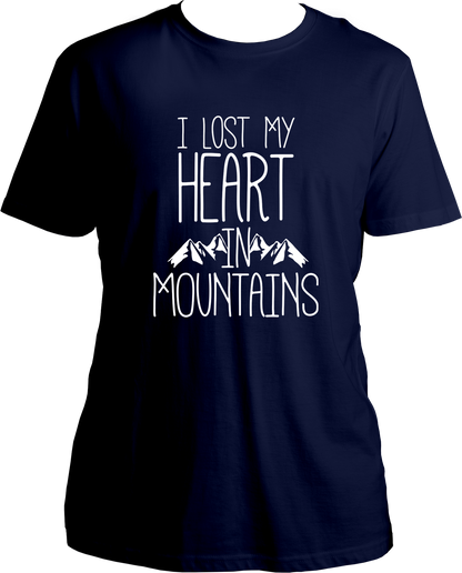 I Lost My Heart in Mountains Unisex Round Neck Cotton T-Shirt from Garrari. 