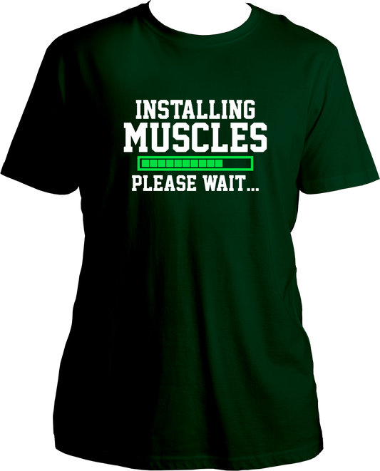 Installing Muscles Unisex T-Shirts