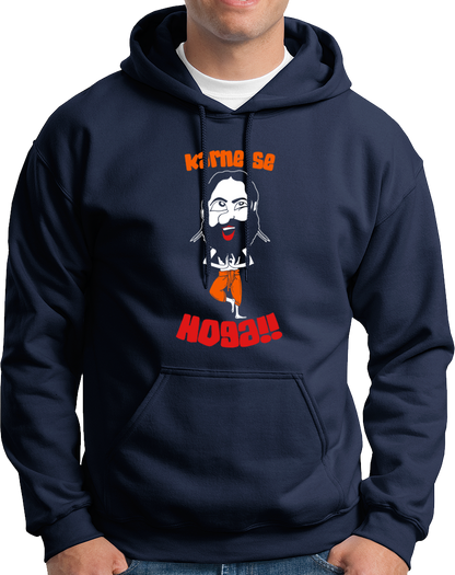 Navy Blue Karne Se Hoga Unisex Hoodie with Karne Se Hoga Hindi print by Garrari