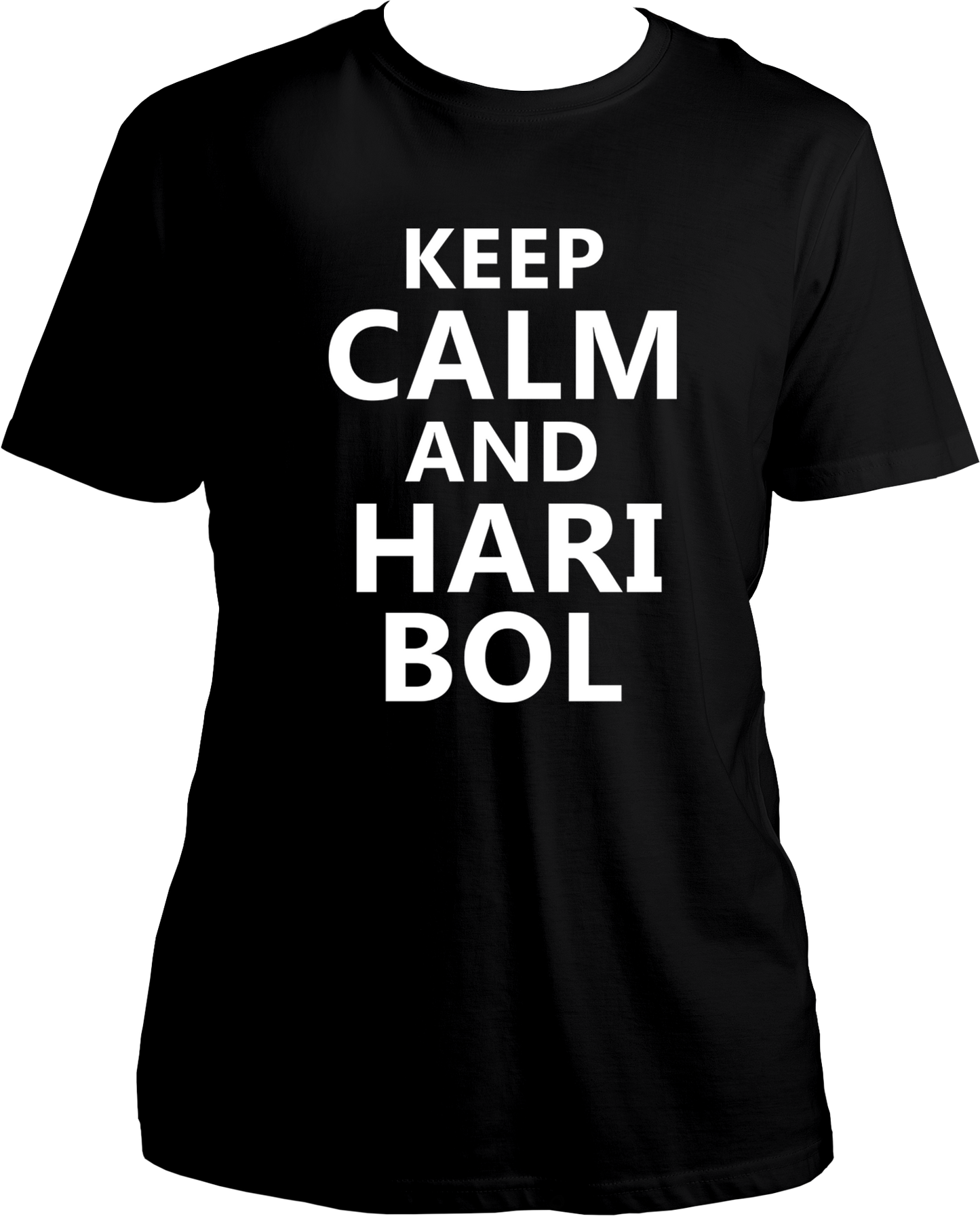 Keep Calm and Hari Bol. Wear this amazing Bhagwan Krishna t-shirt if you love Krishna. Radhe Radhe!