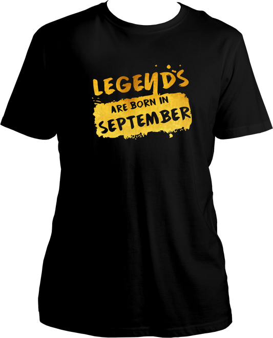 Legends Are Born In September Unisex T-Shirts