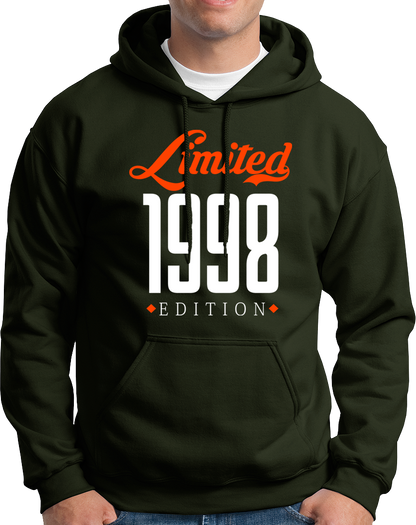 Olive Green Limited 1998 Edition Unisex Hoodie with bold birth year print by Garrari