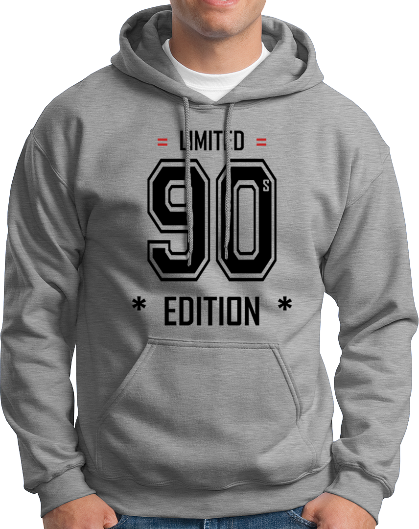 Grey Limited 90s Edition Unisex Hoodie with 90s born gift design by Garrari