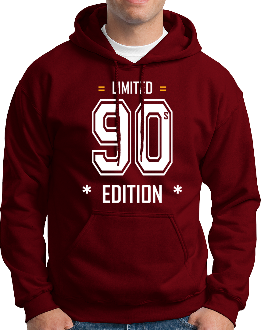Maroon Limited 90s Edition Unisex Hoodie with vintage-style 90s print by Garrari