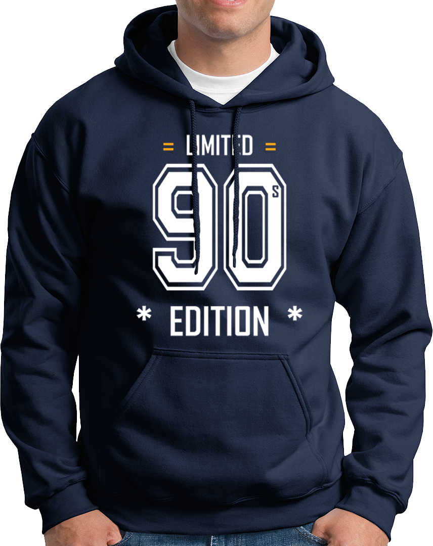 Navy Blue Limited 90s Edition Unisex Hoodie with limited 90s edition graphic by Garrari